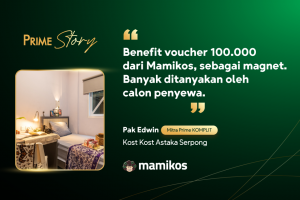 Benefit voucher 100.000 dari Mamikos, sebagai magnet. Banyak ditanyakan oleh calon penyewa